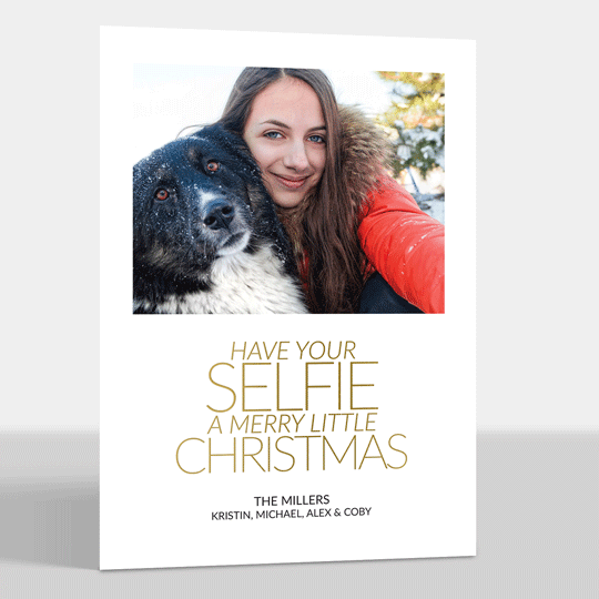 Selfie Christmas Foil Photo Cards
